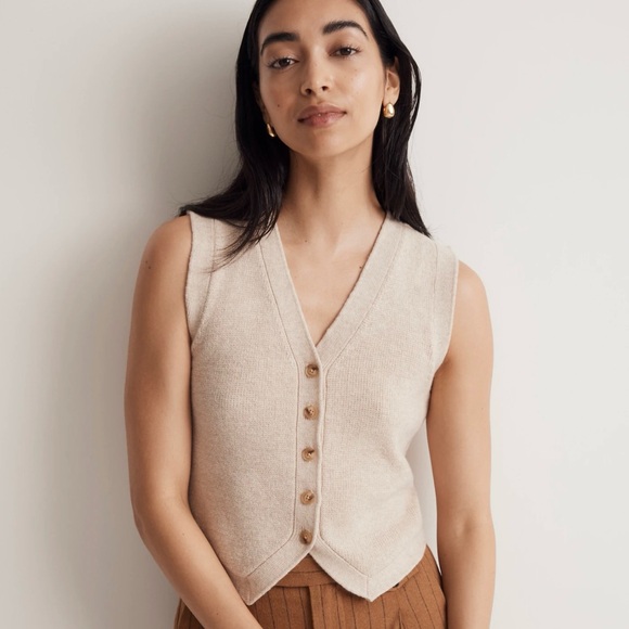 Madewell Gray Button-Up Vest - Picture 2 of 6
